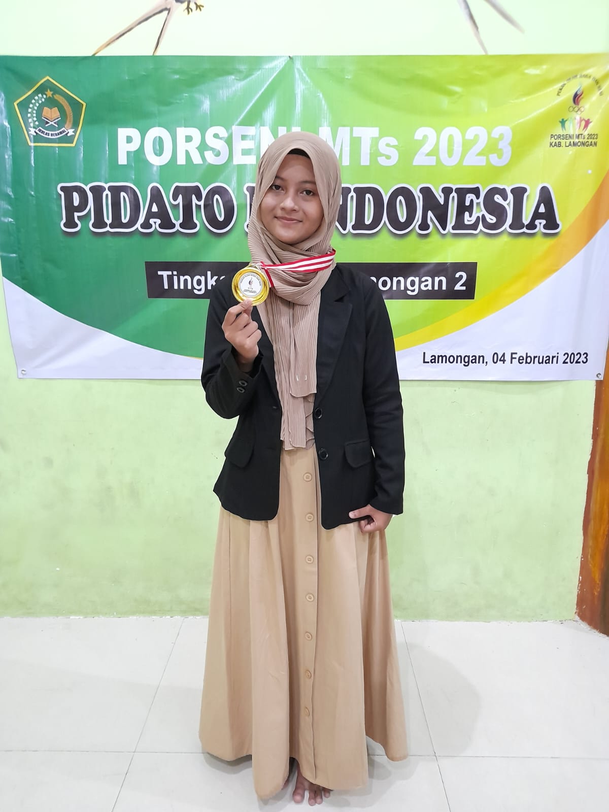 Juara 1 Pi Pidato B. Indonesia PORSENI KEMENAG KKMTs Lamongan 2 Tahun 2023