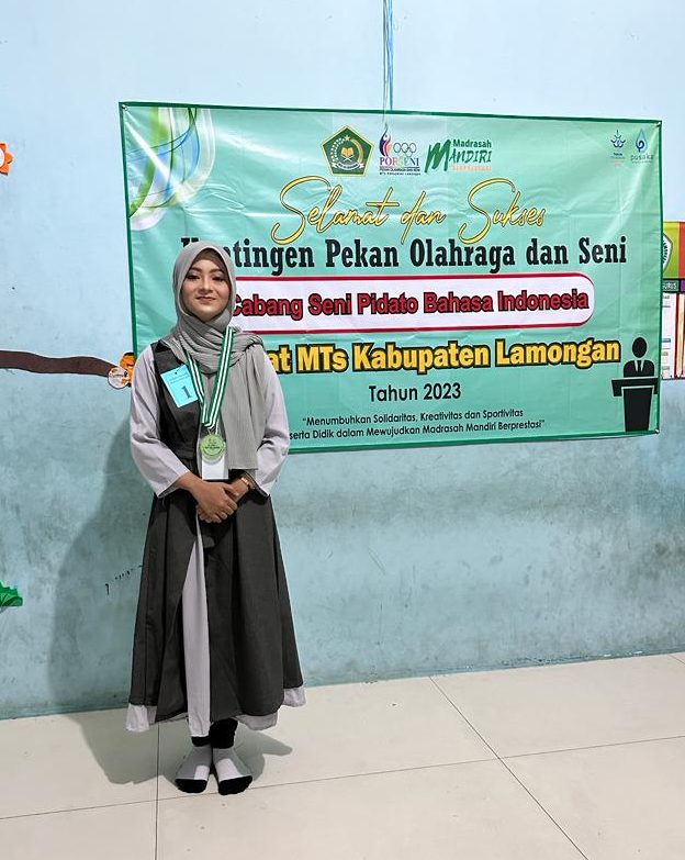Juara 1 Pi Pidato B. Indonesia PORSENI MTs KEMENAG Kab. Lamongan Tahun 2023