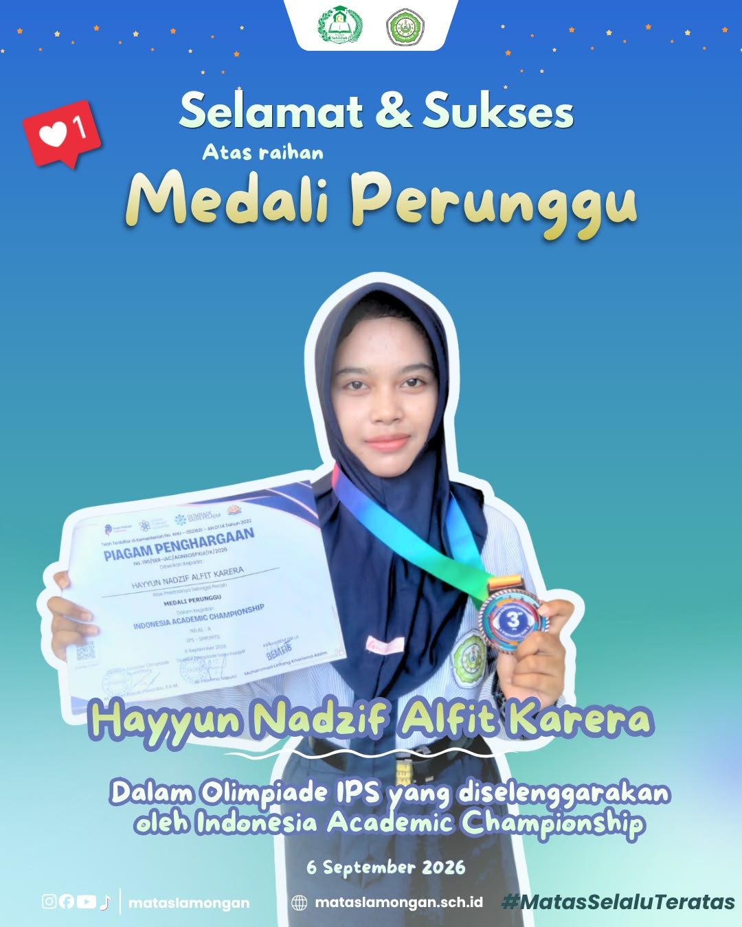 Medali Perunggu Olimpiade IPS Indonesia Academic Championship